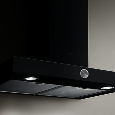 Elica Alpha 60cm Chimney Cooker Hood Embossed Black